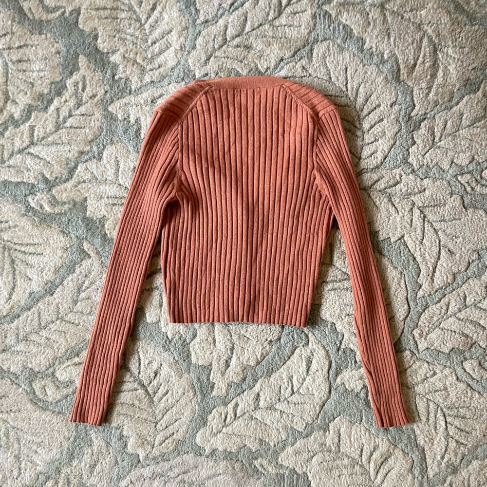 Madewell Rust Ribbed Cardigan - Picture 5 of 8